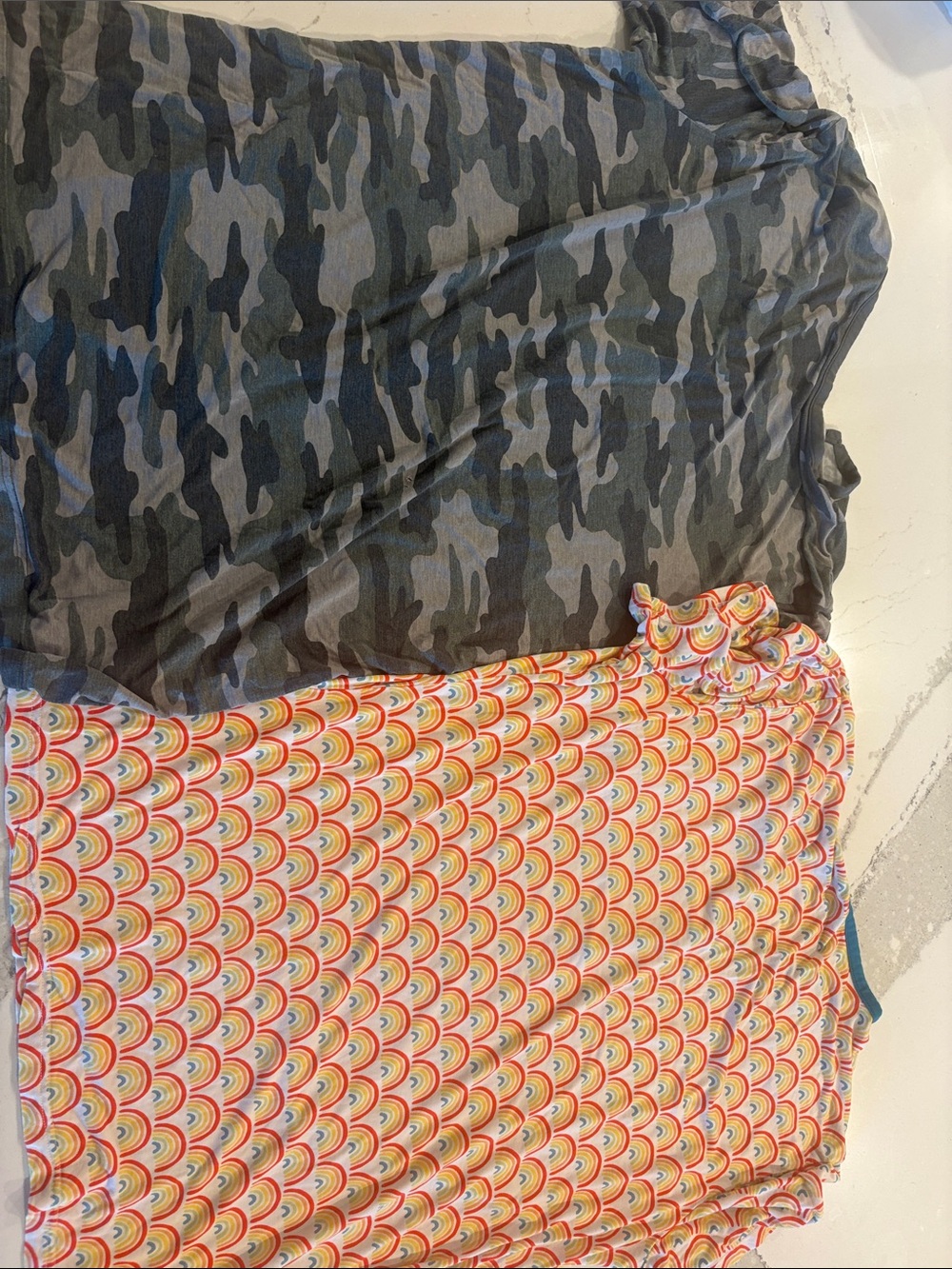 Little Sleepies Women’s Camo and Rainbow Pajama Tops - Gray & Multicolor - Picture 4 of 5